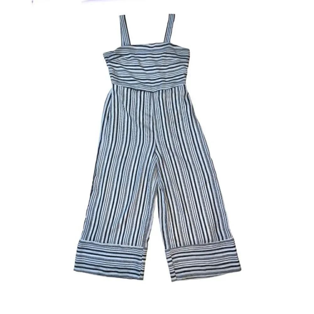 Japna Striped Cropped Romper